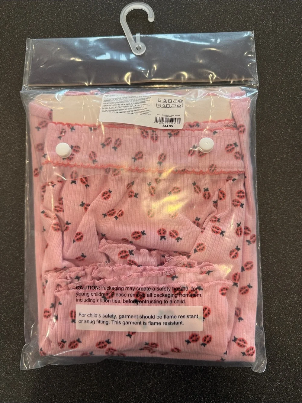NWT GAP Girls Short Sleeve/Shorts Pink Ladybug Ribbed Pajama Set